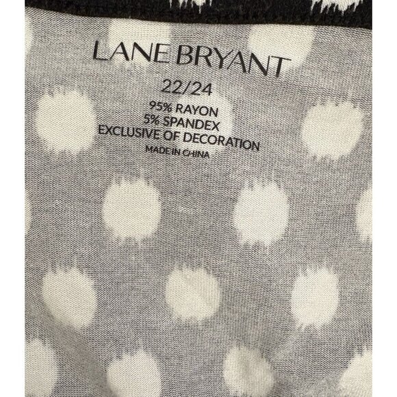 Lane Bryant +22/24 Black-White Splash Dots Lace Trim Adjustable Straps Camisole - Picture 6 of 6